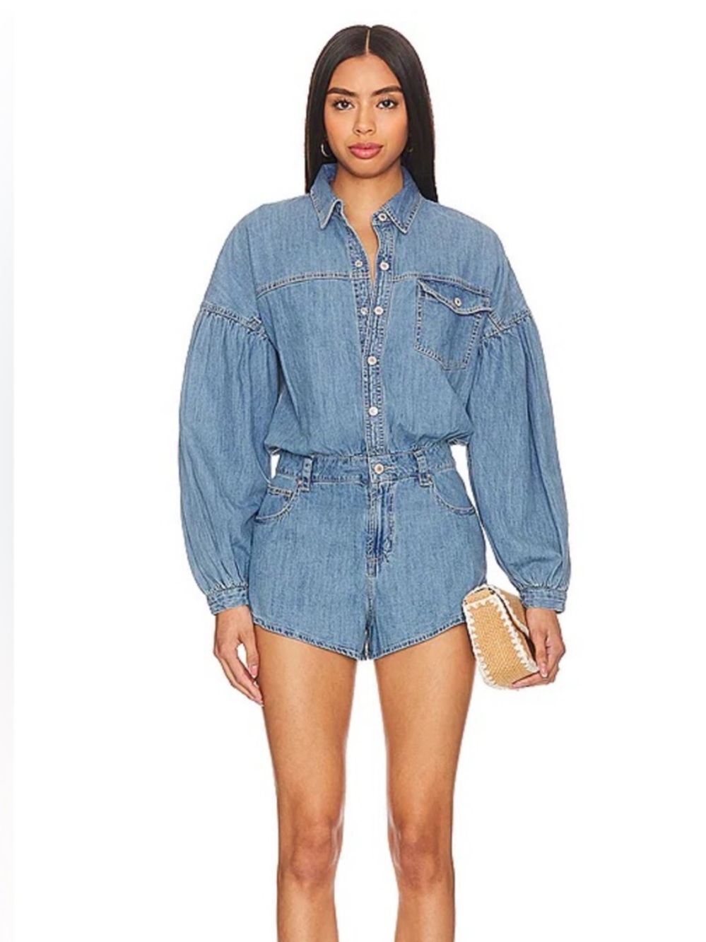 Free People We The Free Zodiac Denim One Piece Romper